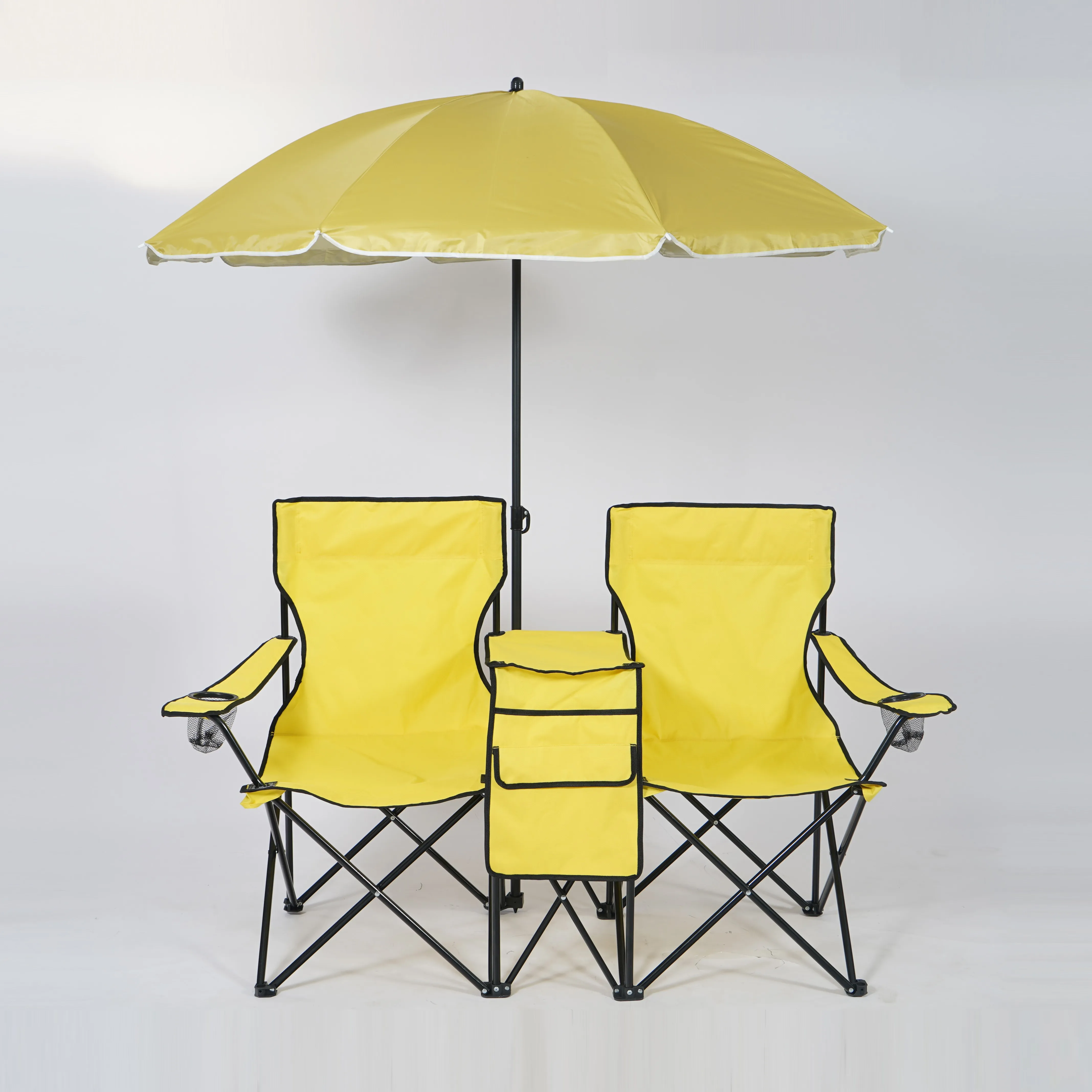 Hitree Twin Camping Chair With Umbrella Beach Chair Double Seats Folding  Concert Party Swimming Pool Beach Chair
