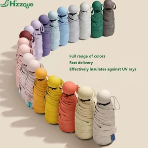 Wholesale Customized 5-Folding Mini Pocket Umbrella with Printed Logo Premium Advertising Brand Umbrella Gifts for Office School