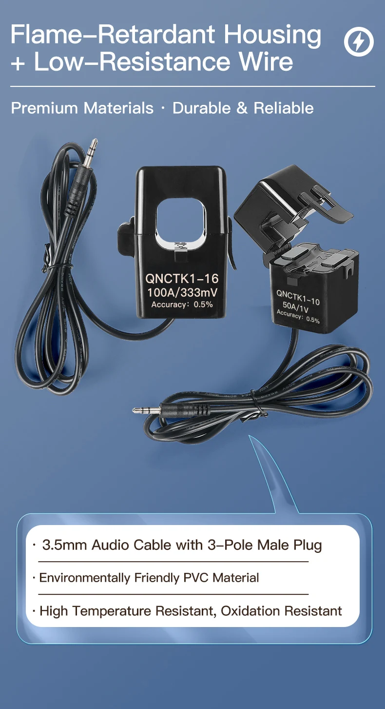 Split Core Ct Transformer QNCTK1-16 1A 1V 10A 20A 0.333mV 100A 333mV Ferrite Core Clamp CT Sensor Clamp on Current Transformer