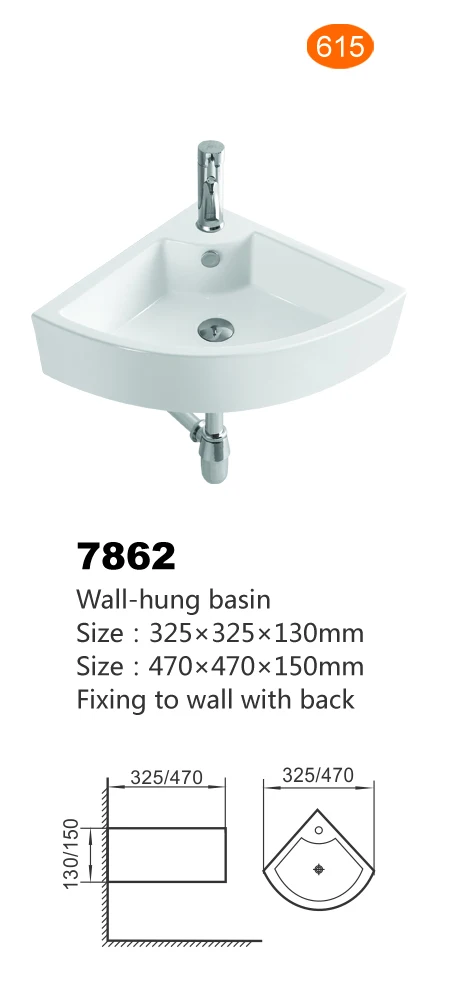 Small Size Public Parks Wash Hand Basin Ceramic Sanitary Ware Wall Hung Sink
