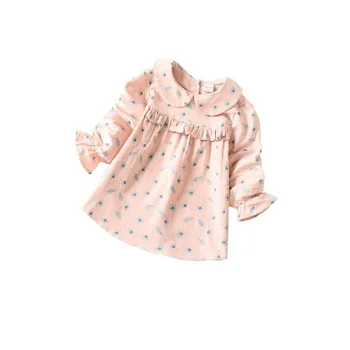 Flash sale kids clothing girls pink cute shirt pure cotton shirt sweet princess coat child clothes