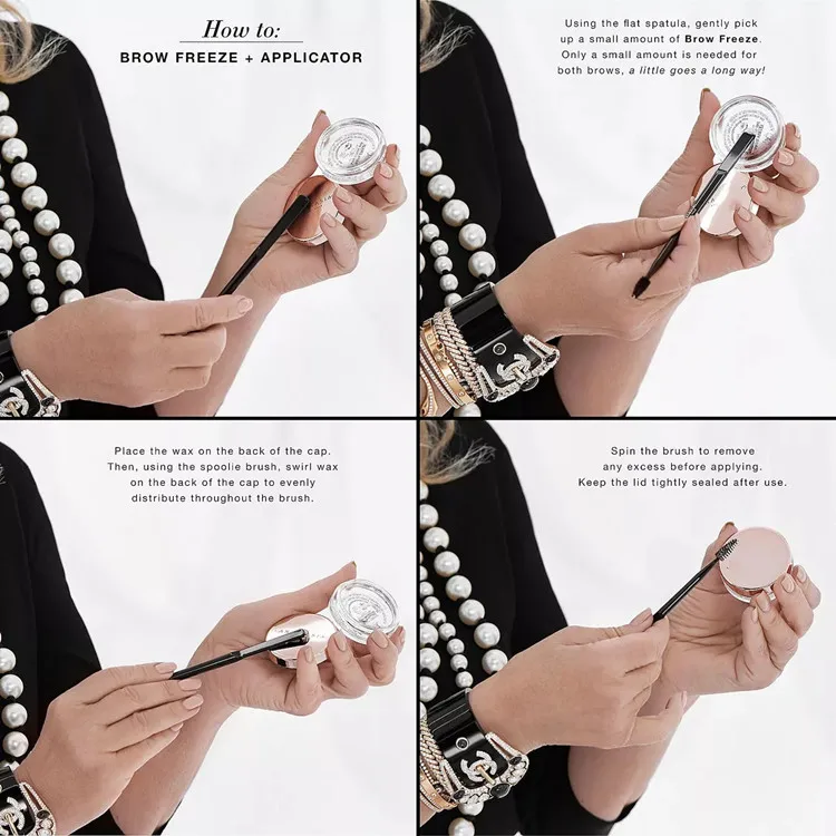 Private Label Dualended Brow Soap Gel Applicator Eyebrow Brow Lift Applicator Brush With