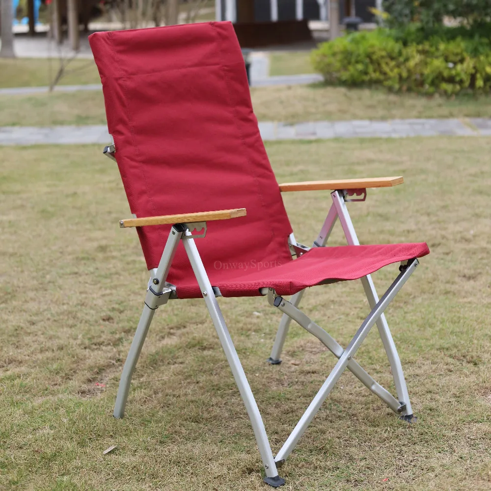 Lightweight Aluminium Adjustable Backrest Folding Recliner Camping
