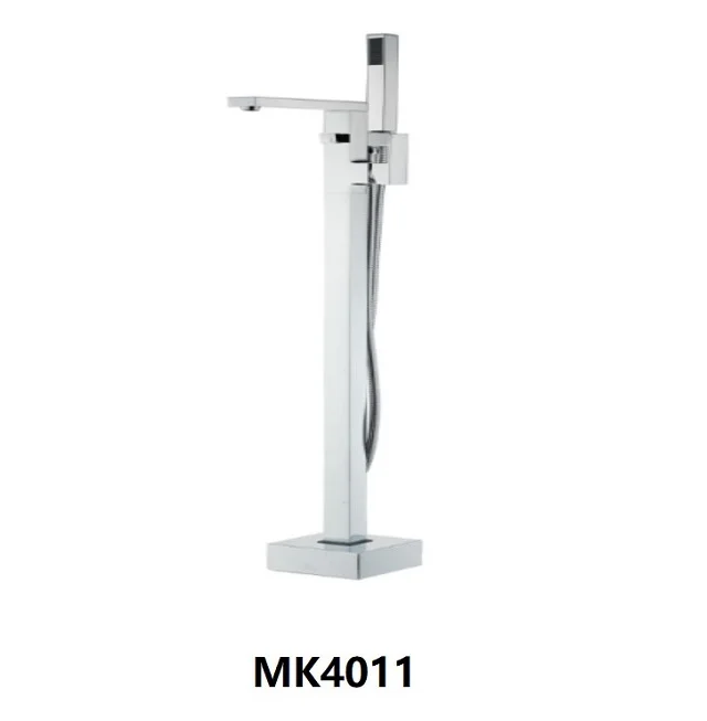 Single Handle One Hole Bath Mixer Tap Brushed Nickle Floor Mount Bathroom Tub Filler Freestanding Bathtub Faucet