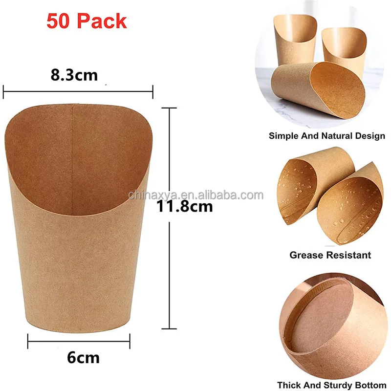 Eco-Friendly 12oz 14oz 16pz French Fries Holder Recyclable Matt Lamination Fried Chicken Box Scoop Cup for Food Industry manufacture