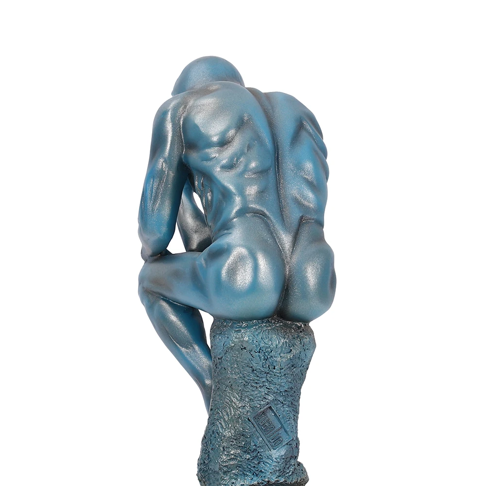 Style 4 Fittoway The Resin Thinker Statue Modern Abstract Sculpture for Home Office Bookshelf Desk Decor 