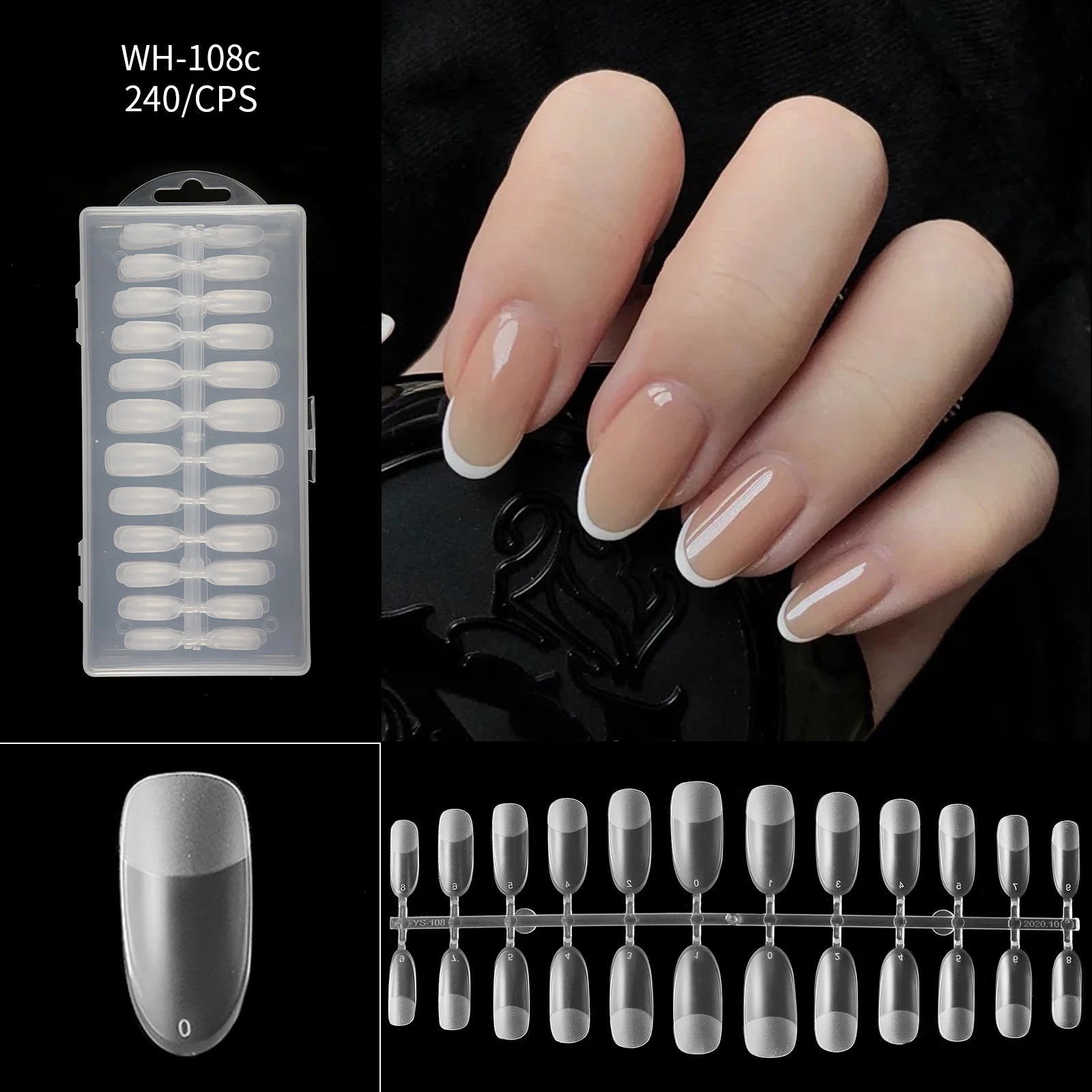 Factory Wholesale Press On Nails Soft Gel Nail Tips Coffin Artificial ...