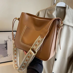 Fashion luxury handbag cowhide leather high quality women's daily large capacity shoulder bag crossbody bag