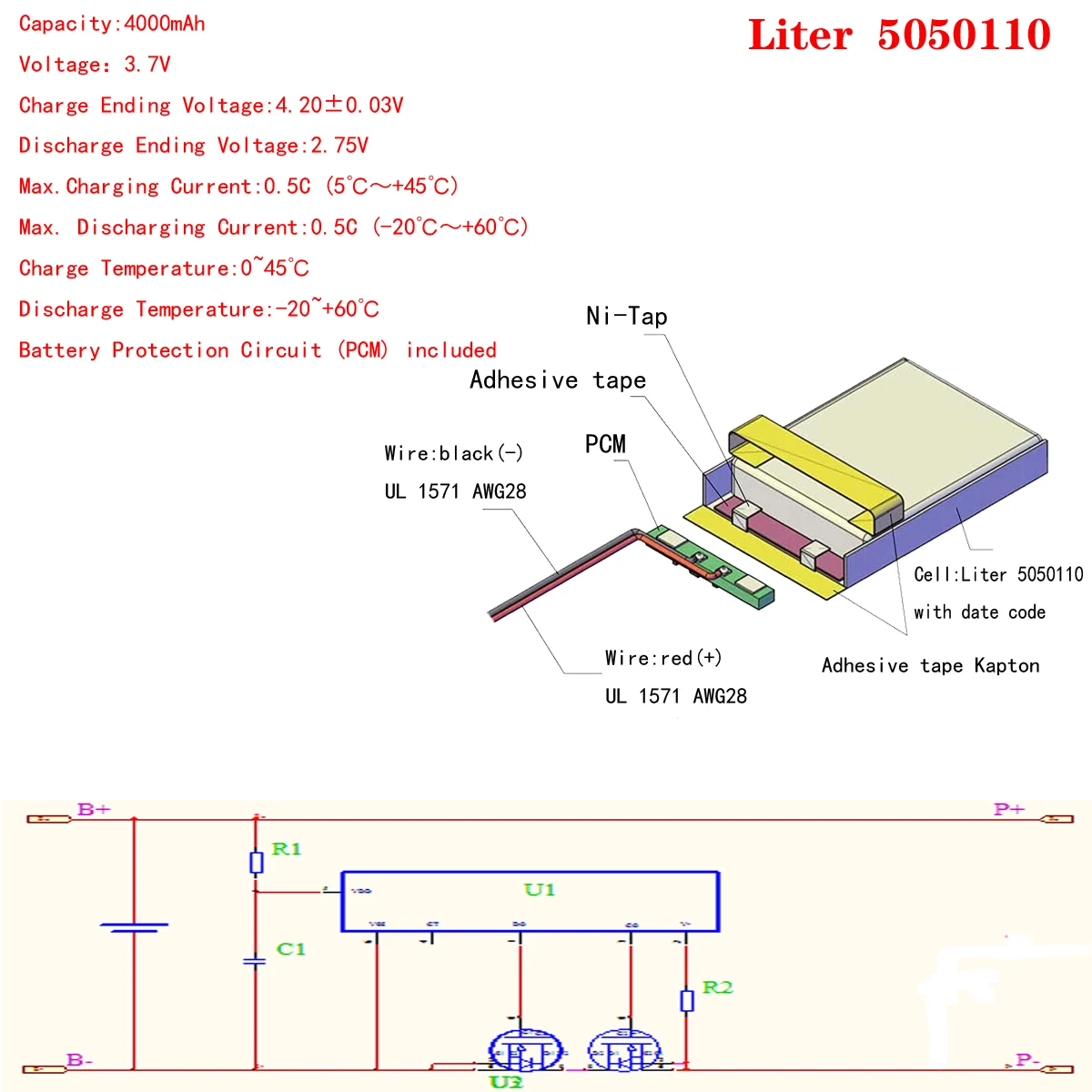 18650 Battery Rechargeable Battery 3.7V 4000mAh Li-ion Rechargeable Battery (2-pcs) Charger - Foto 8