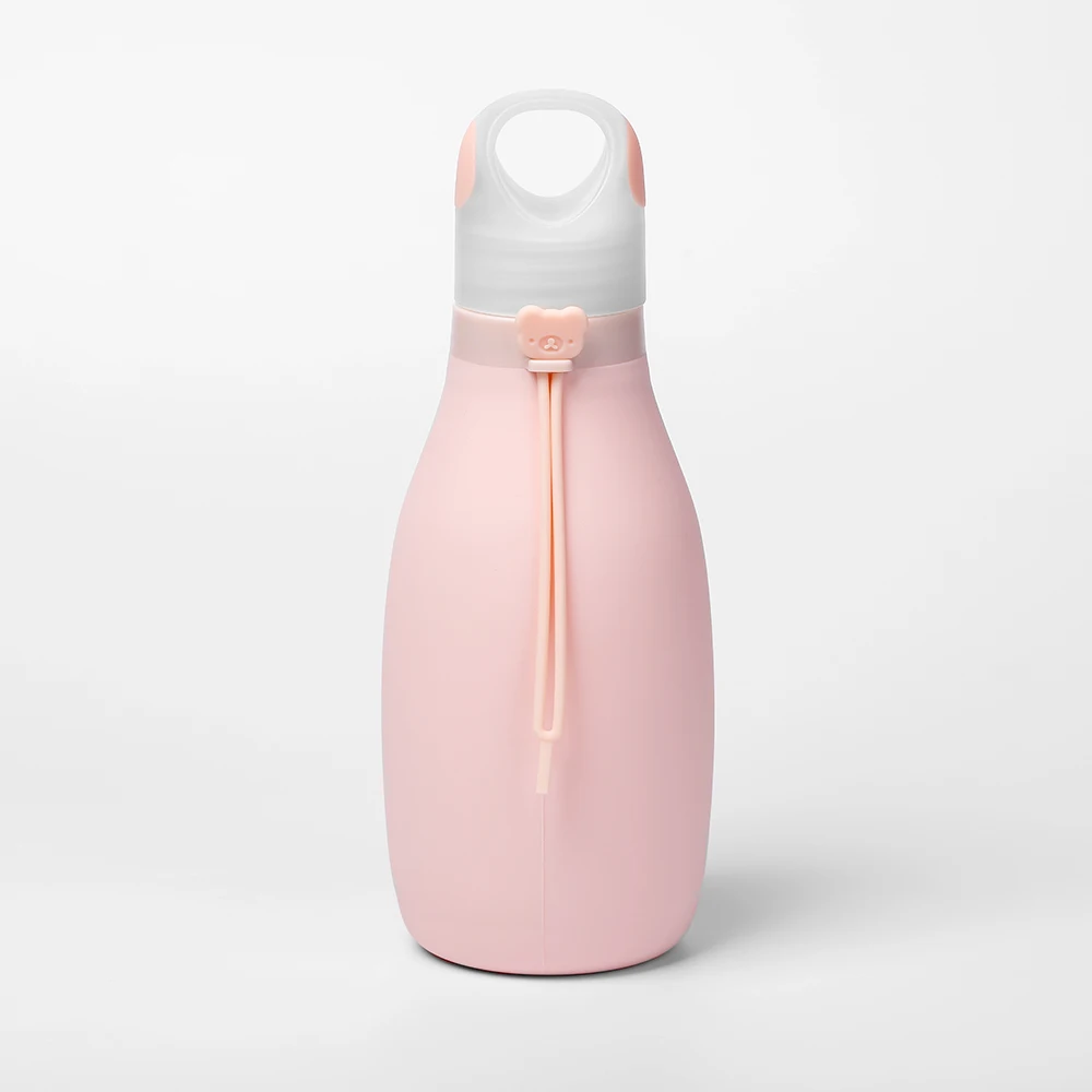Silicone water bottle portable collapsible gym sports foldable outdoor travel leakproof bpa free food grade drinking reusable