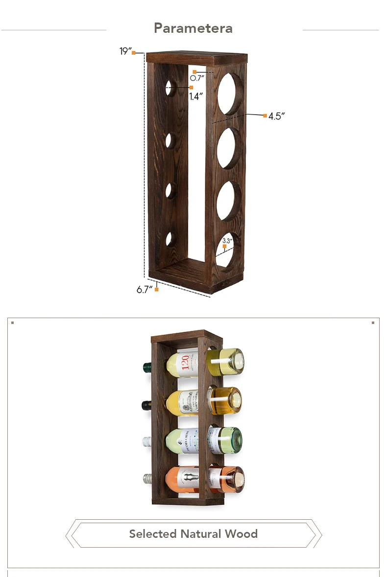 Custom Stackable Wood Wine Rack Countertop Home Wine Holder Wine Racks
