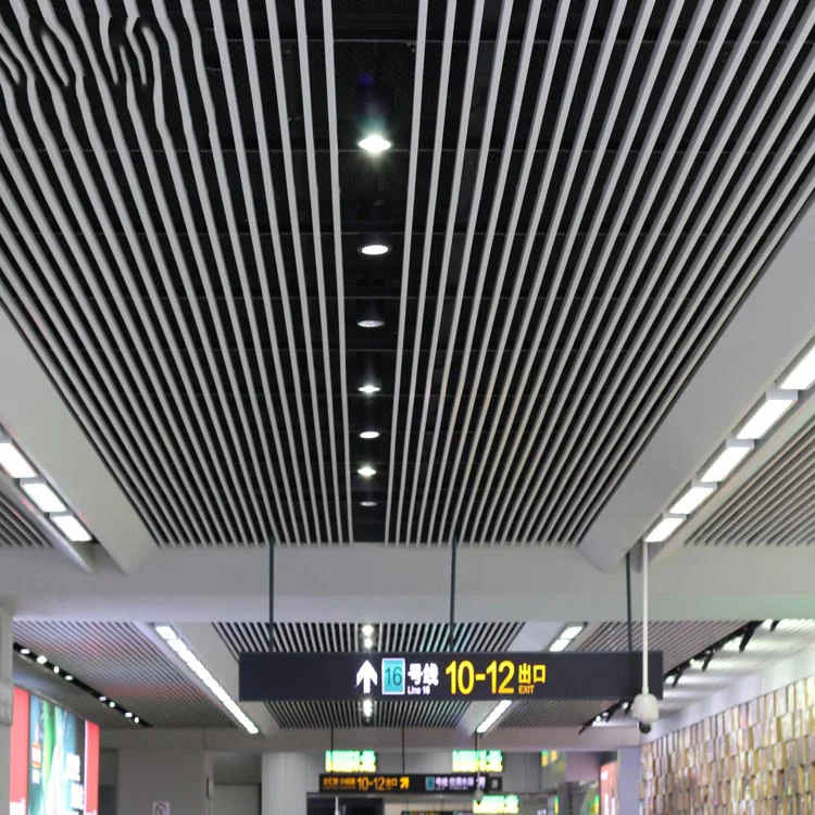 Modern O Shaped With Pipes Open Baffle False Ceiling Designs Aluminium Profiles Strip Round Tube Suspended Ceiling System