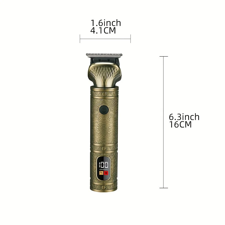 Professional Cordless Rechargeable Stainless Steel Beard Trimmer Hair for Clipper LCD Display for Household Hotel Use Directly factory