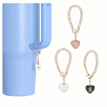 Valentines day gift 2024 Heart Shape Name ID Letter Handle Charm Water Bottle Letter Charm Accessories for Tumbler Cup