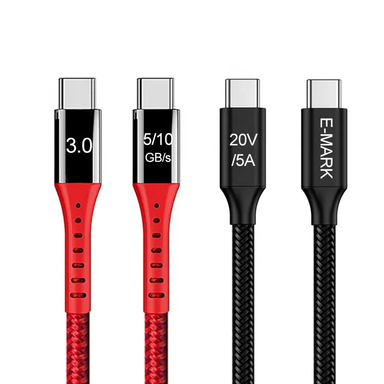 Кабель USB 3,1 Gen 1 Type C на USB C 5 Гбит/с USB 3,0, зарядное устройство для мобильного телефона, шнур PD Type C 5A E-mark 100 Вт, кабель для Mac Book Pro