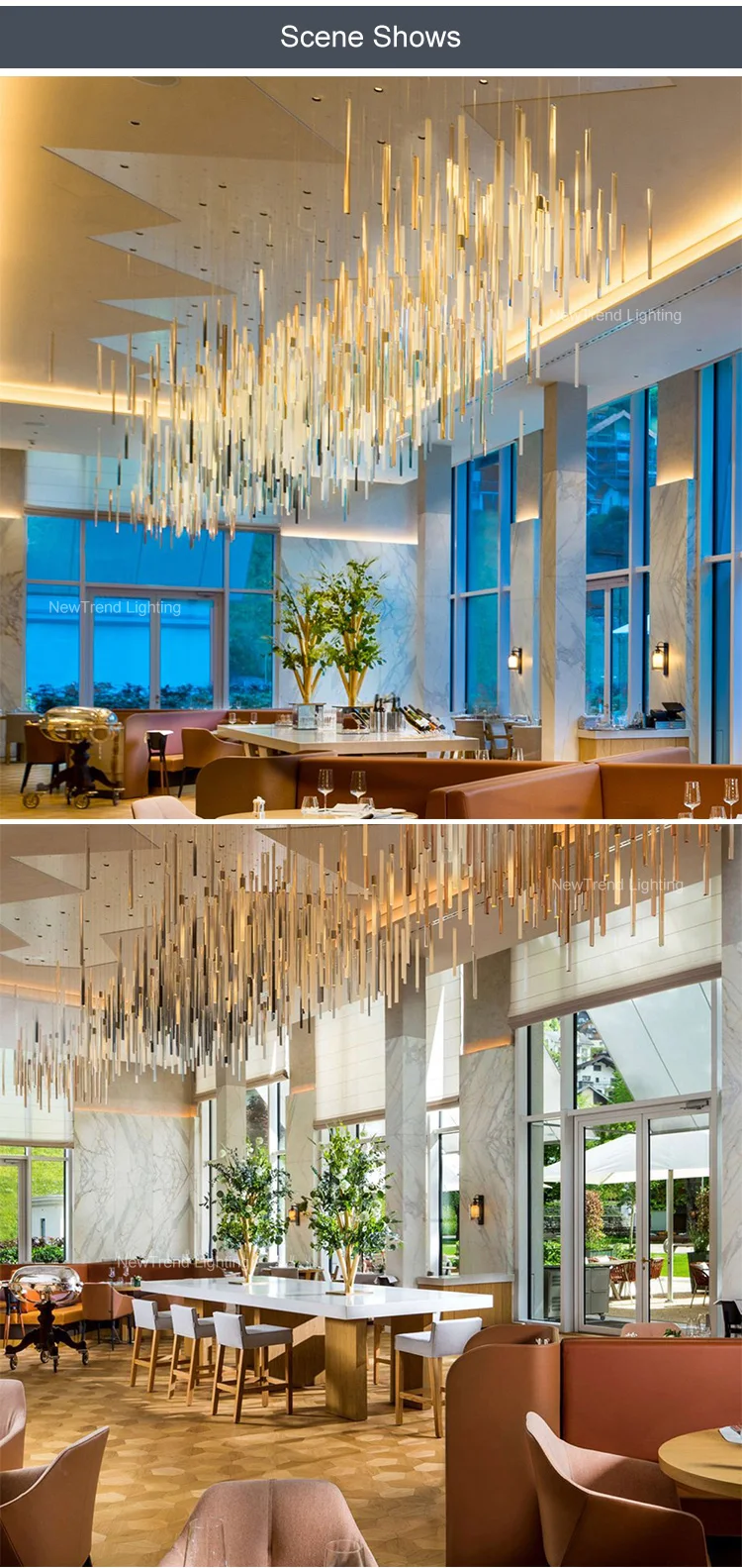 cpl 223 light luxury style hotel restaurant villa decorative pendant lamp metal crystal hanging light -3