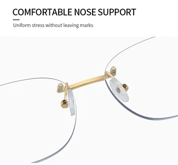 97771 New Arrival Cat Eye Glasses Women Crystal Rimless Clear