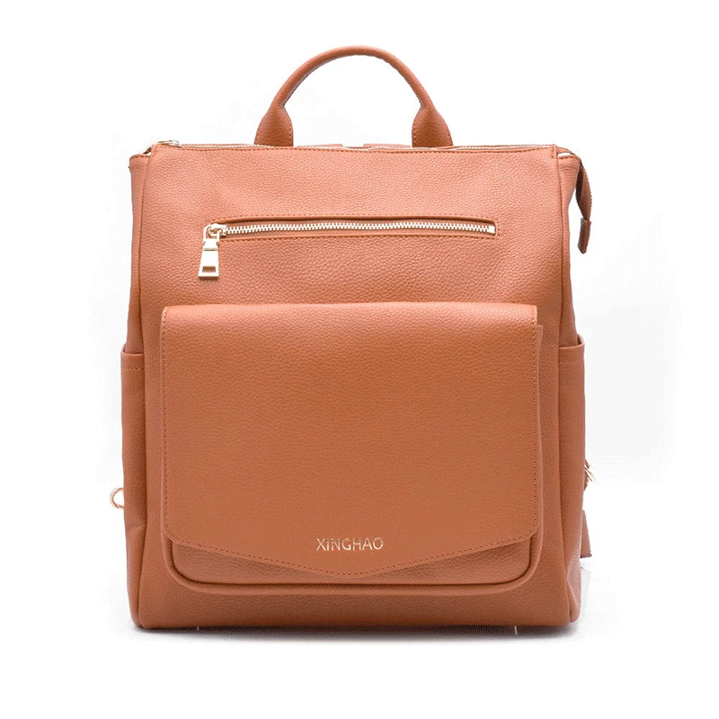 Custom 3 In 1 Vegan Pu Leather Fashion Multifunction Travel Baby Diaper