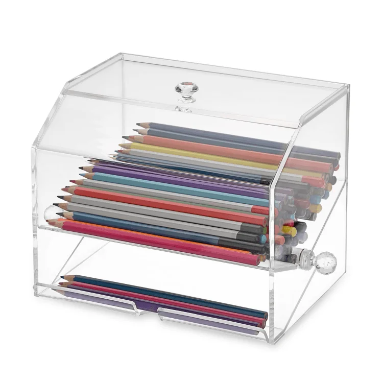 Hot Sale Acrylic Pencil Dispenser Desk Organizer For Pen Acrylic Pencil ...