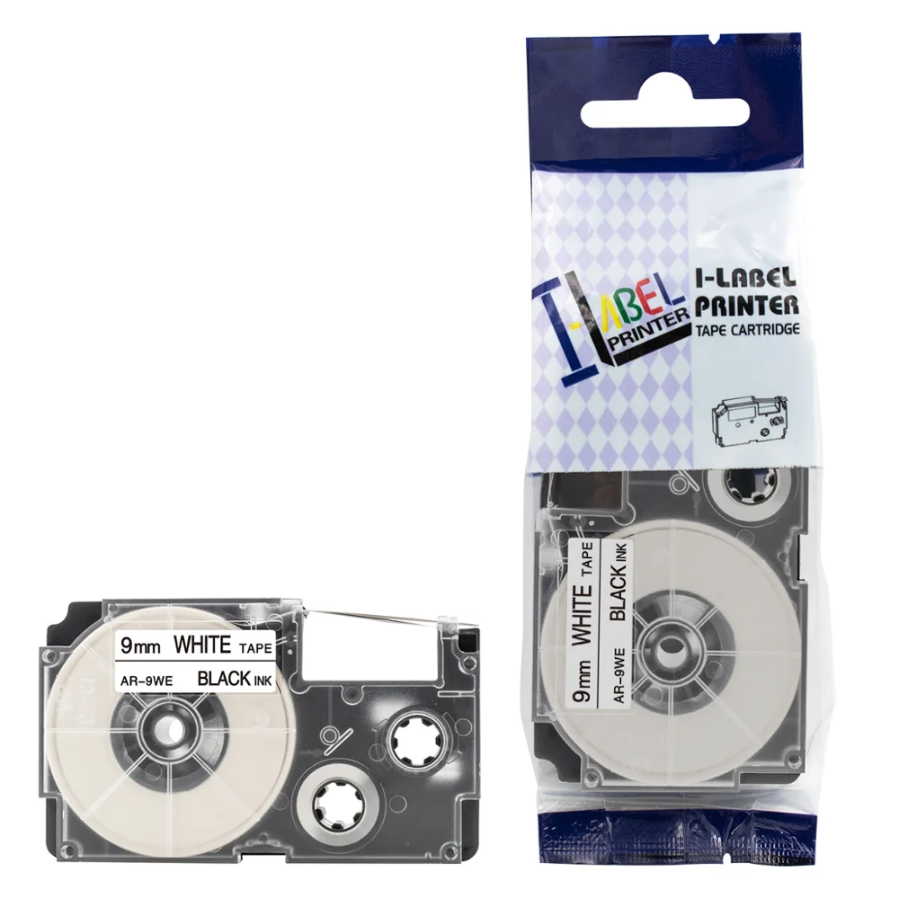 Black on White 9mm XR-9WE Compatible for Casio Label Printer