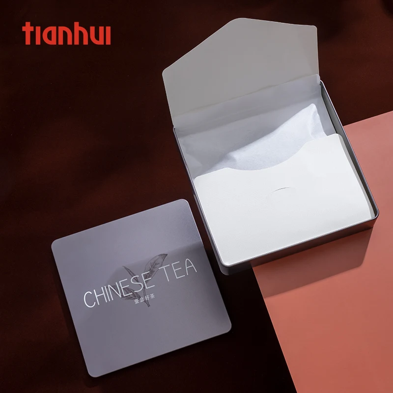 Tianhui Square Tin Boxes Metal Thin Case Candy Snacks Chocolate Storage Management Gift Box