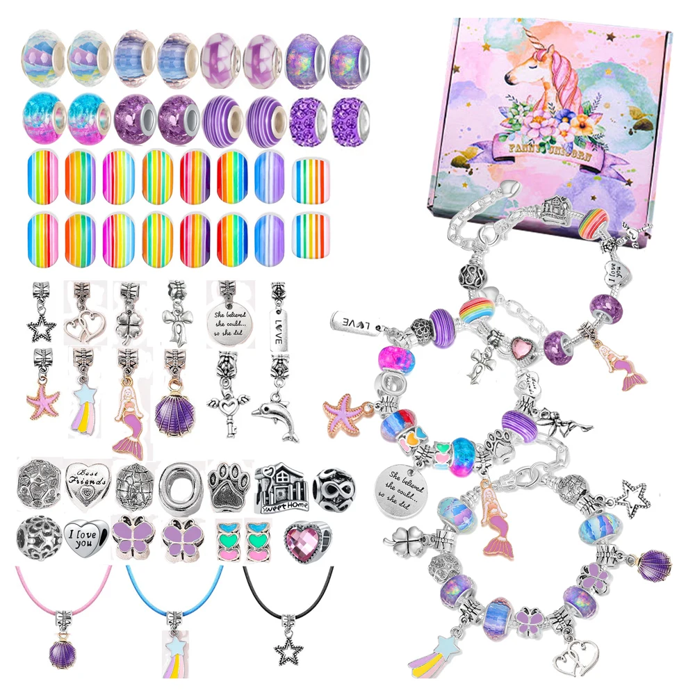 Bracelet Making Kit , Charm Bracelet Making Kit for Girls Teens Age 8-12