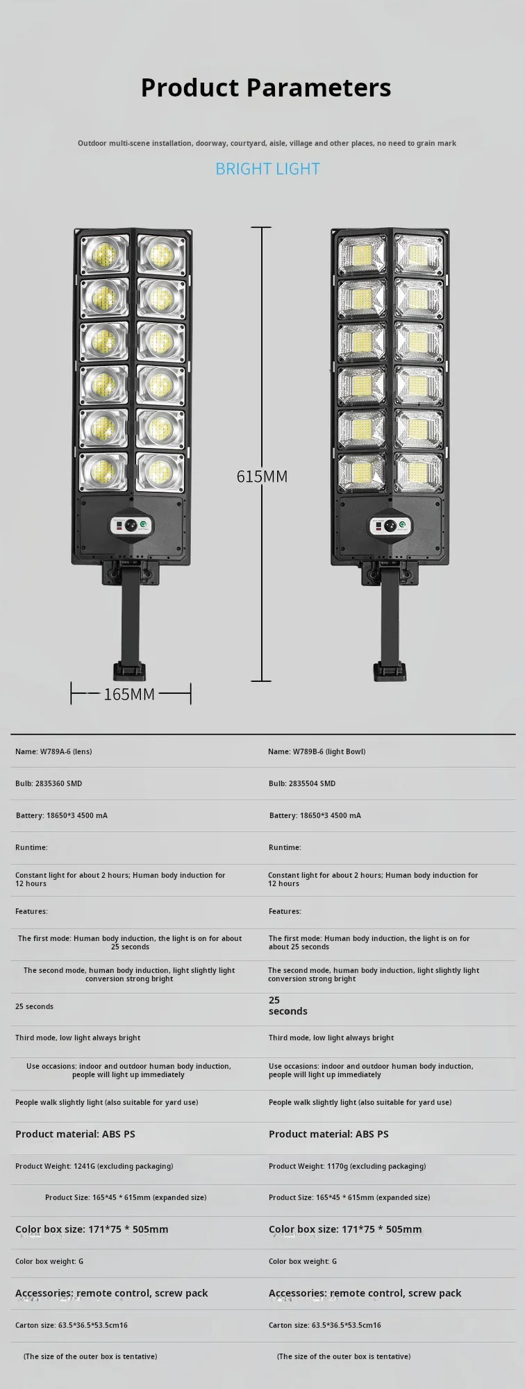 Solar Powered Strong Light Street Lamp for Outdoor Courtyard Lighting