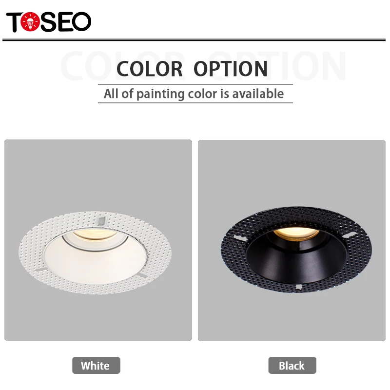 TOSEO Customized Processing Good Quality  Recessed Led GU10 Ceiling Light Trimless Downlights