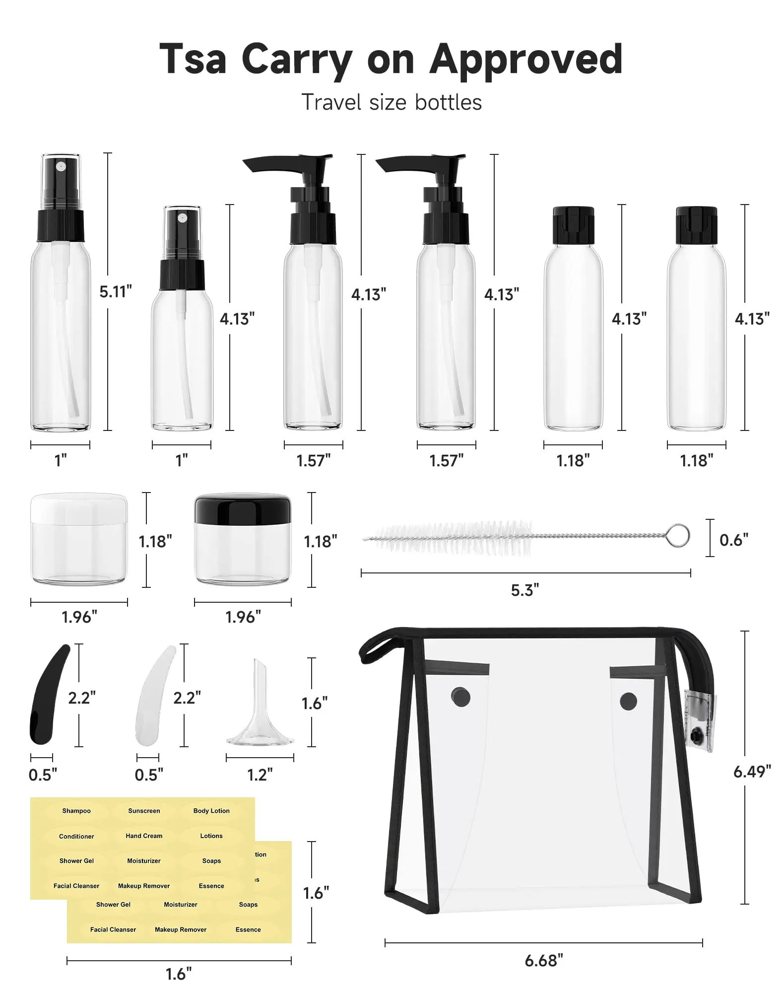 Travel Bottles Kit Approved Travel Size Containers For Toiletries Leak