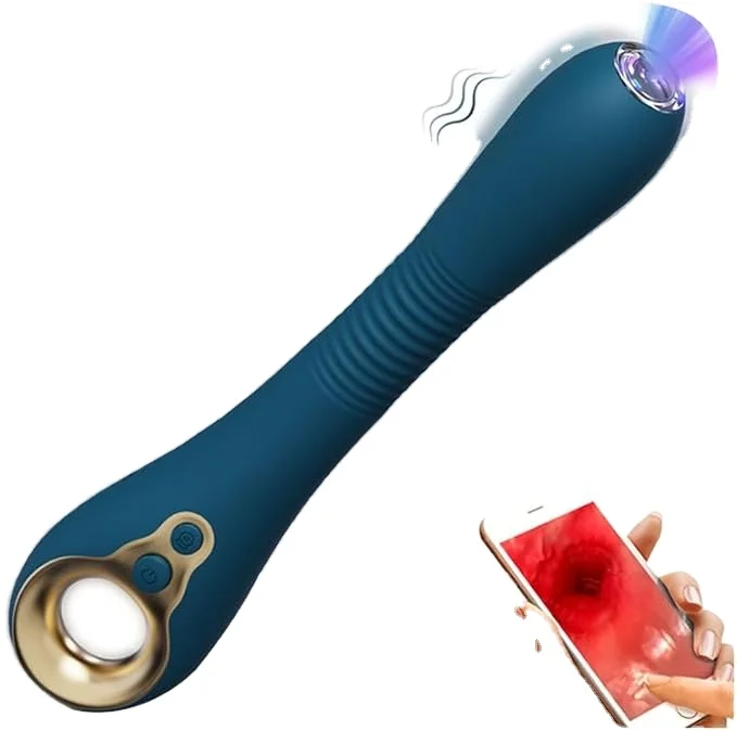 G Spot Vibrator Dildo with Heating Endoscope Vibrator App Control for Clitoral G-spot Anal Stimulation with Wireless HD Camera
