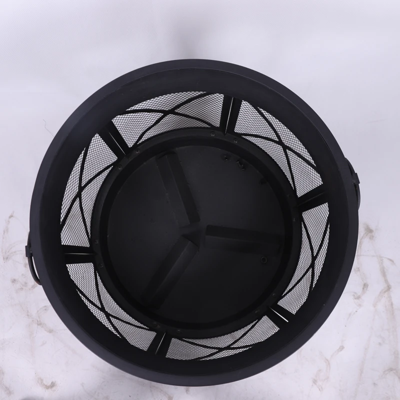 Outdoor Steel Fire Pit Basket Handles Iron Fire Pits for Garden Patio Spark Protection Metal Fire Pit Basket Garden Supplies factory