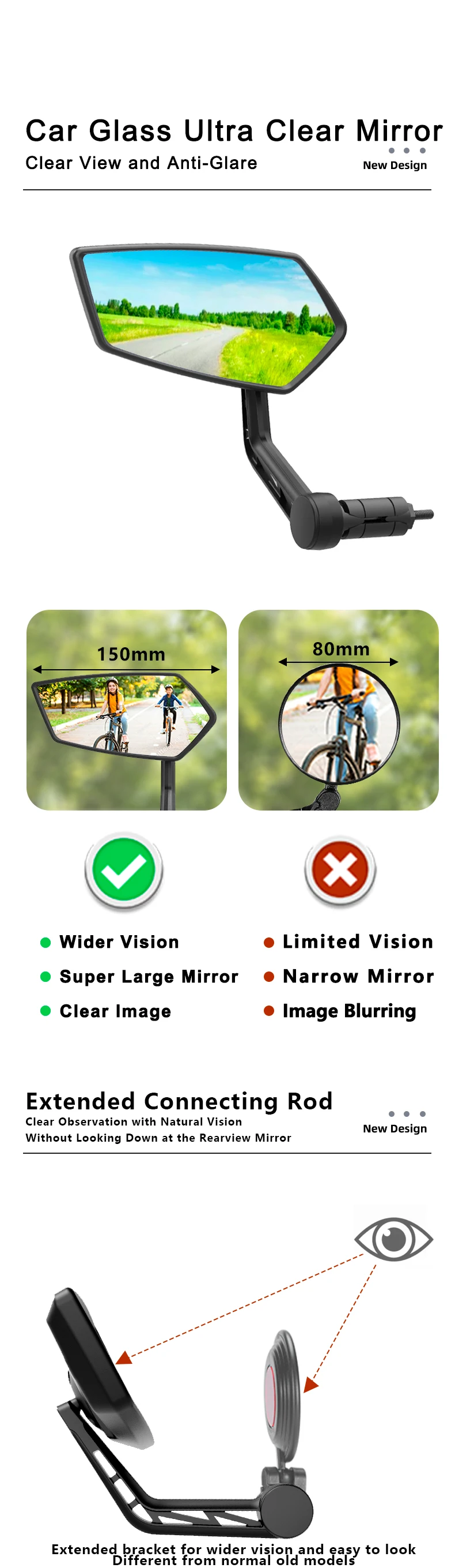 Easydo New Upgrade Rear View Bicycle Handlebar Back Side Mirrors Buy