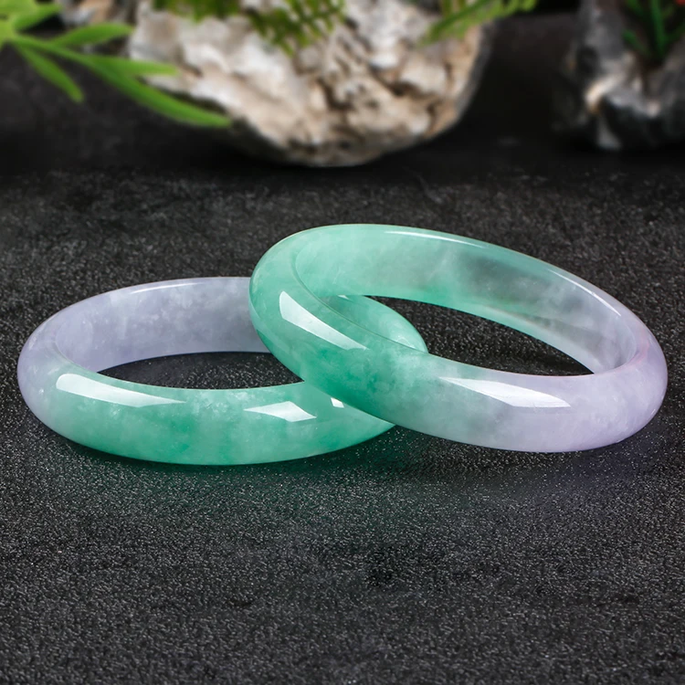 Burma Jade Bracelet Real Jade Jewelry with Ice Purple