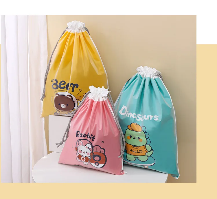 Custom Logo Drawstring Bag Personalized Colorful Corn Starch Cloth Drawstring Bag With Double String