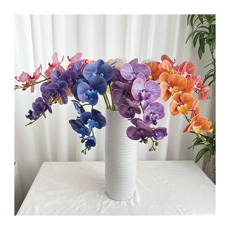 Hot top seller 9 head 3D French phalaenopsis Artifical Flower