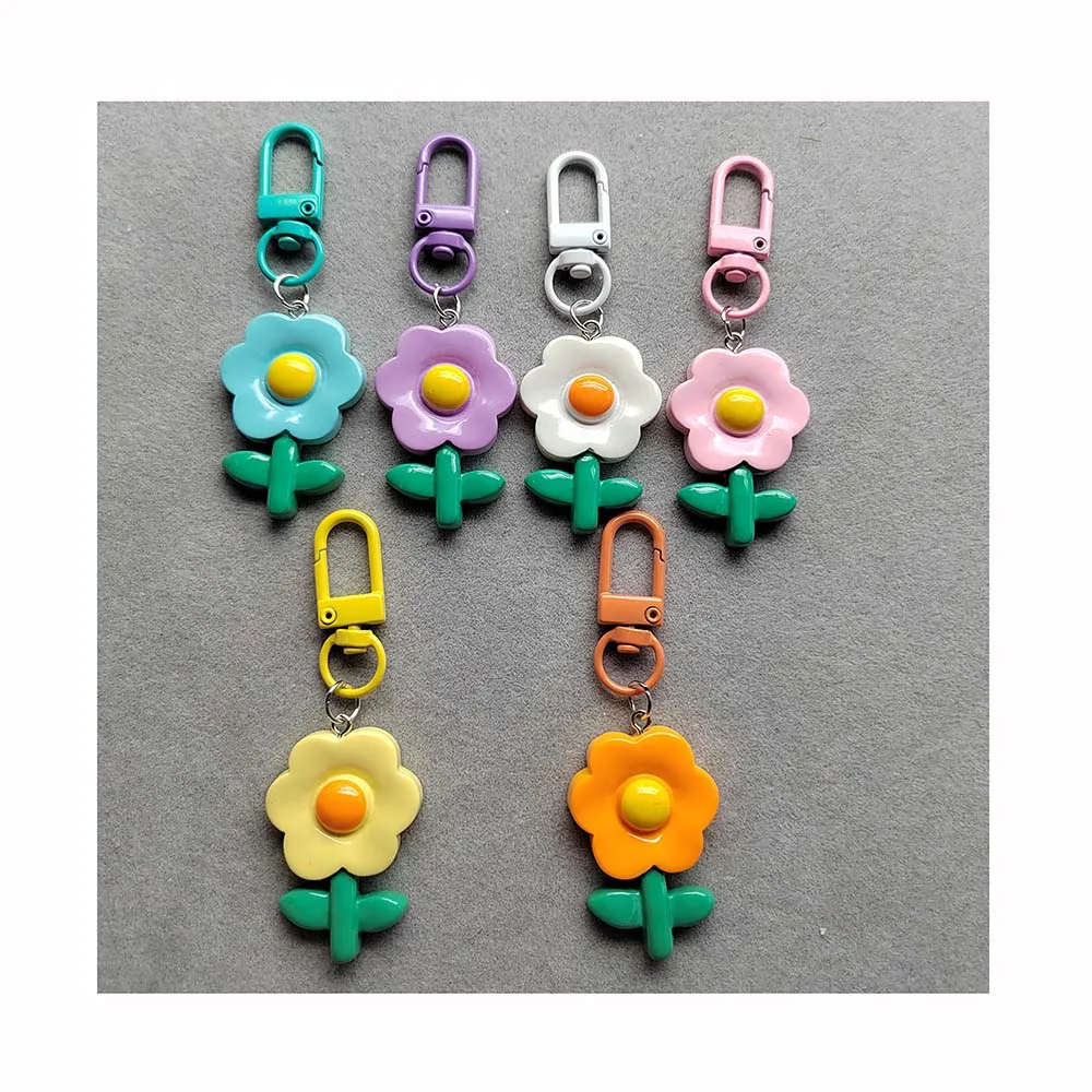 レジンチューリップキーホルダーペンダントヒマワリガールかわいい