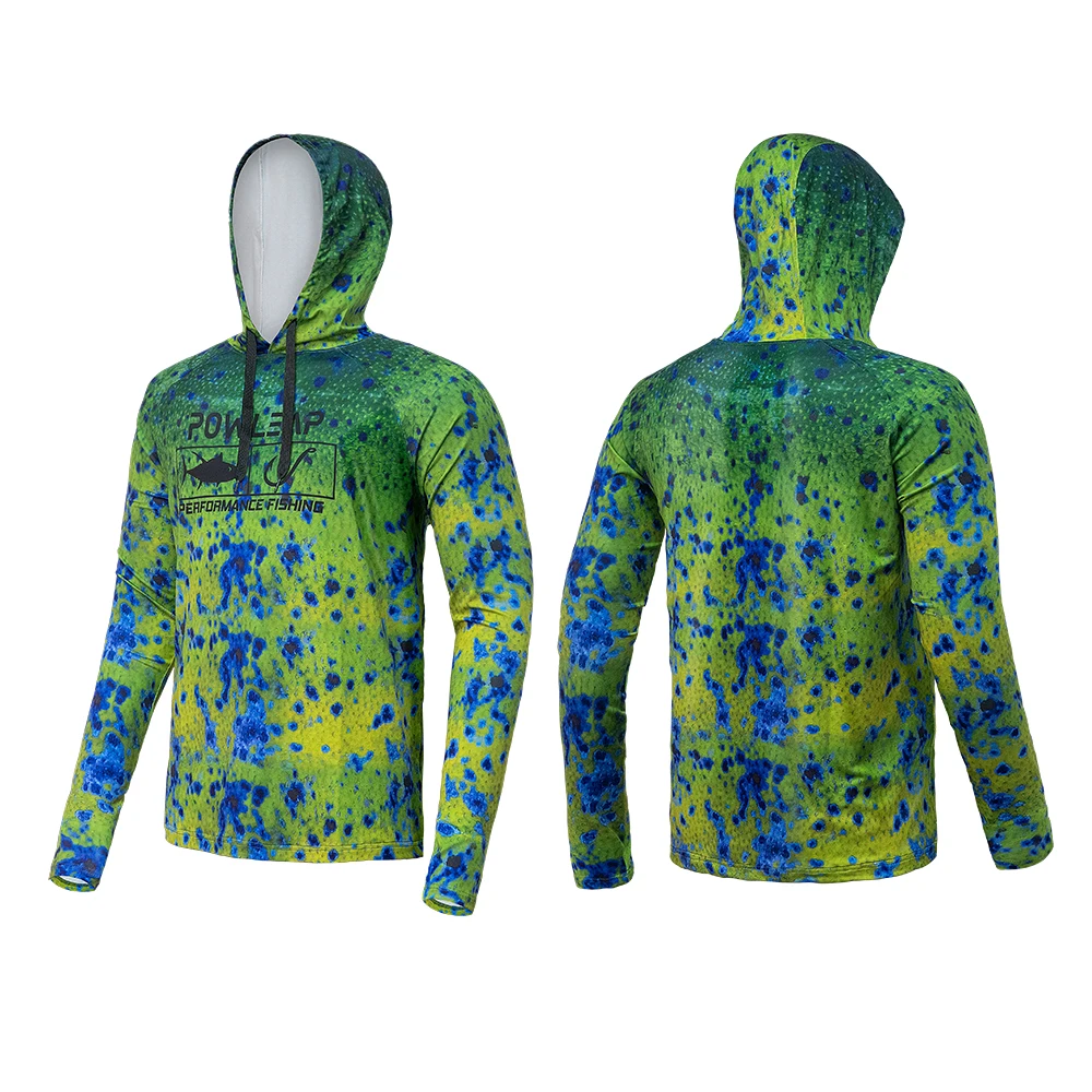 Women Mens uv performance long sleeve hoodie upf50+ fishing shirts custom  summer t shirt with breathable fishing hoodie