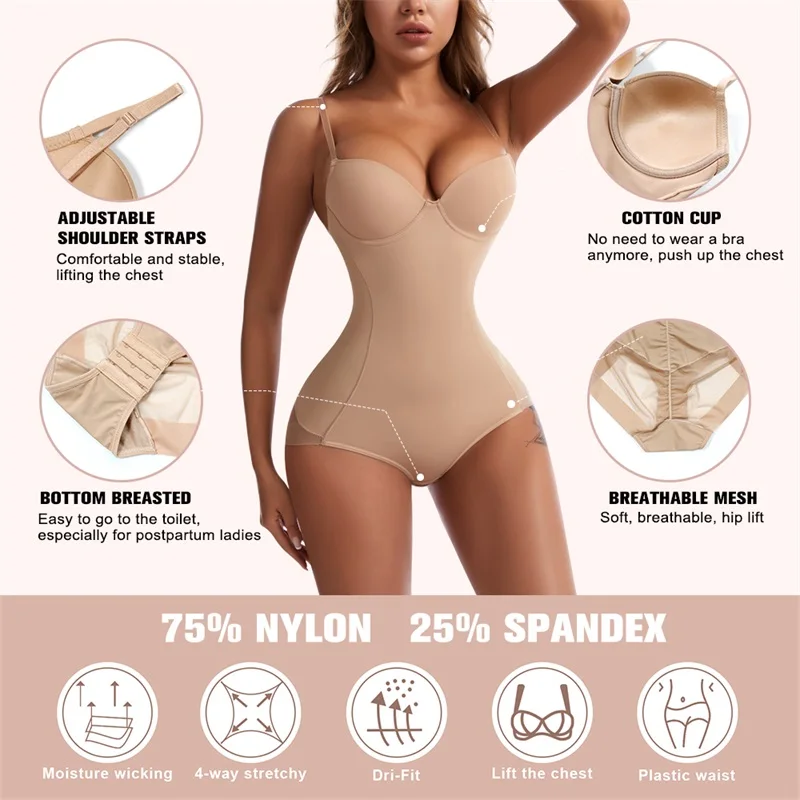 Personalizzato Dimagrante Compressione Controllo Addome Sollevatore Glutei Reggiseno Mutande Alta Cintura Allenatore Shaper Bodysuit Shapewear