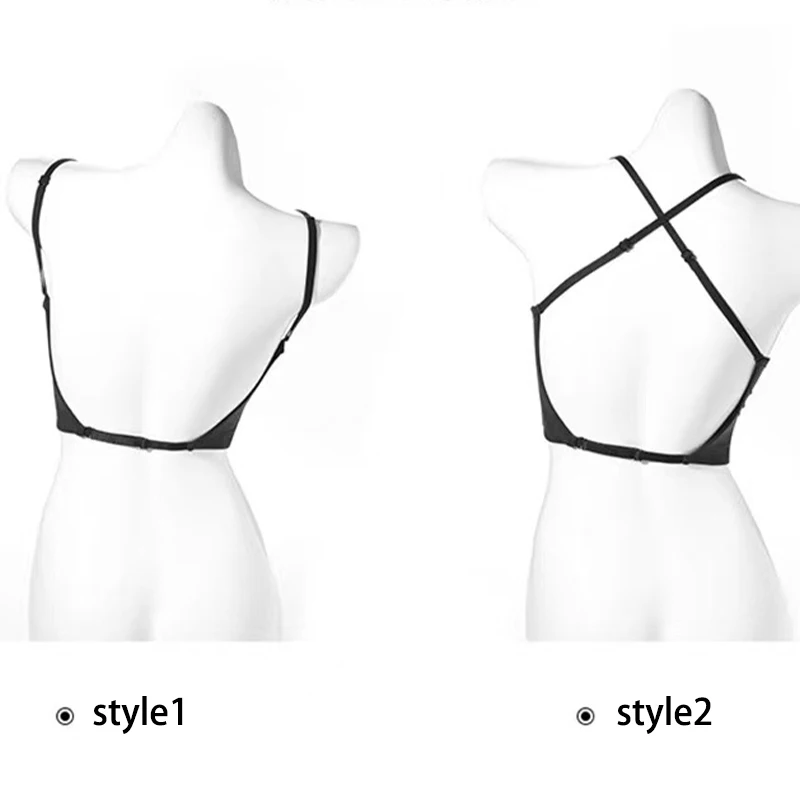 Ladies Deep U Shape Push up Backless Bra With Straps Underwire Low Cut Convertible Sexy Beautiful Low Back Bras Backless