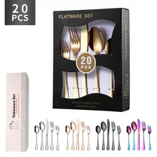Western cutlery set 1010 stainless steel knife, fork and spoon 20-piece set hotel steak knife and fork