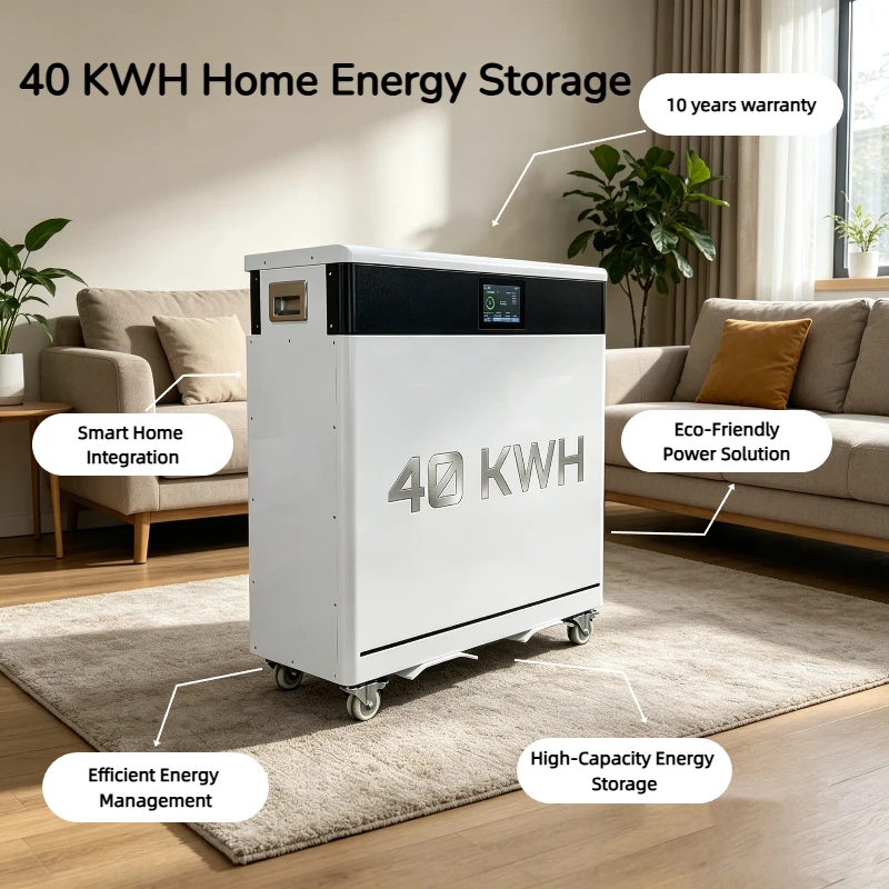 51,2 V 800 Ah 15 kWh 20 kWh Klasse A LiFePO4-cellen voor thuisopslag van energie, ingebouwd slim BMS met meer dan 6000 diepe cycli