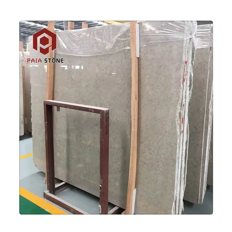 प्राग ग्रे लक्ज़री बाहरी विला वॉल क्लैडिंग, आधुनिक शैली की ग्रेस चूना पत्थर की टाइल्स, होटलों के लिए पॉलिश किए गए बड़े स्लैब, 1 वर्ष की वारंटी