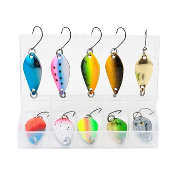 LUSHAZER 10pcs/lot Fishing Lure Spoon Set 5g Metal Hard Baits Wobblers Artificial Bait for Zander Pike Trout – Metal Jig – view 2