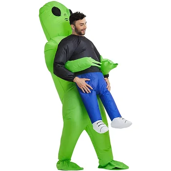 ET Halloween Cosplay Adult Scary Green Monster Costume Inflatable Alien Costume