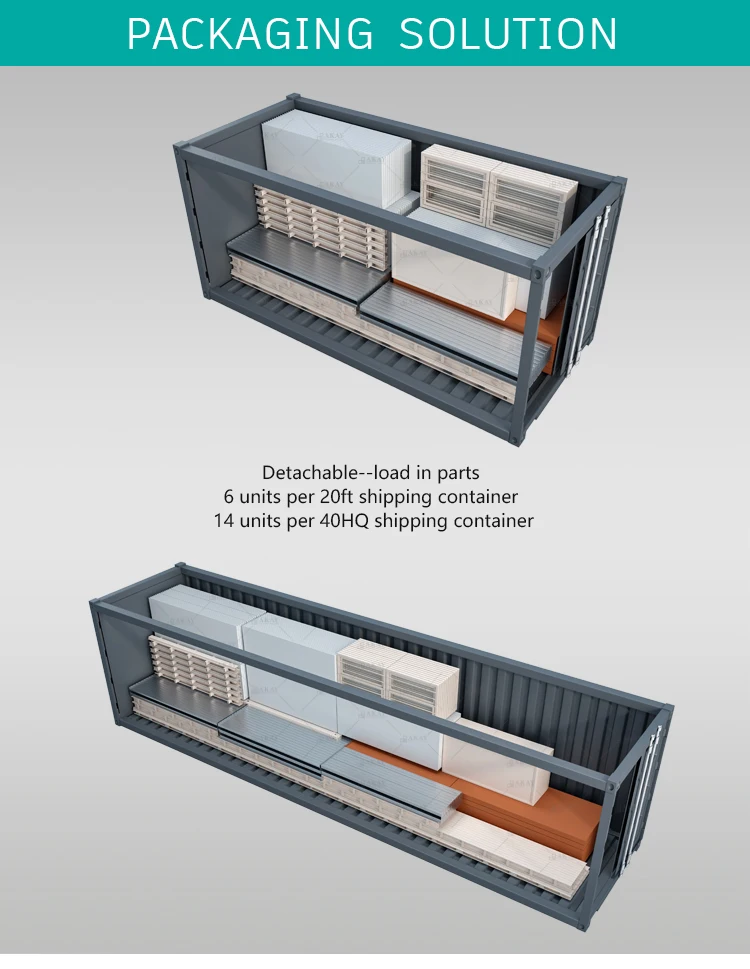 Flat Pack Home Container Shipping Container Home 20ft Detachable