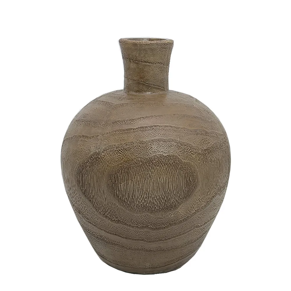 Настольная декоративная деревянная ваза из полирезина 10