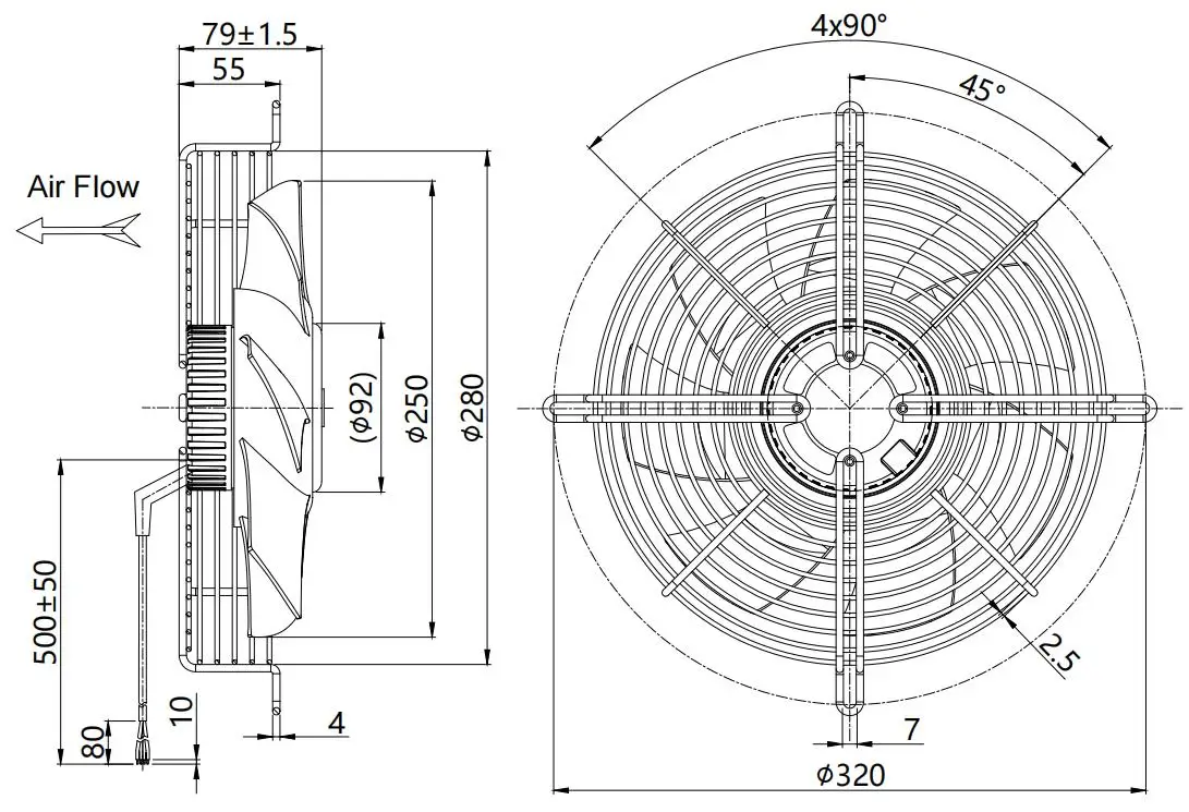 Axial Cooling Fan, 250mm, Other, Electric - detail 10