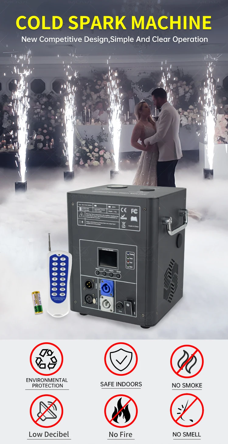 MOWL 750W DMX Fireworks Sparkler Fountain for Weddings