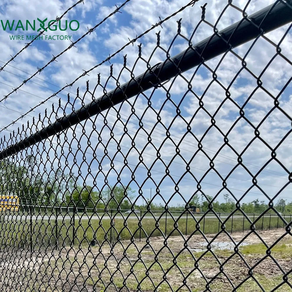 Factory Supply Residential Cyclone PVC Coated Black Used Cheap Chain Link  Fence