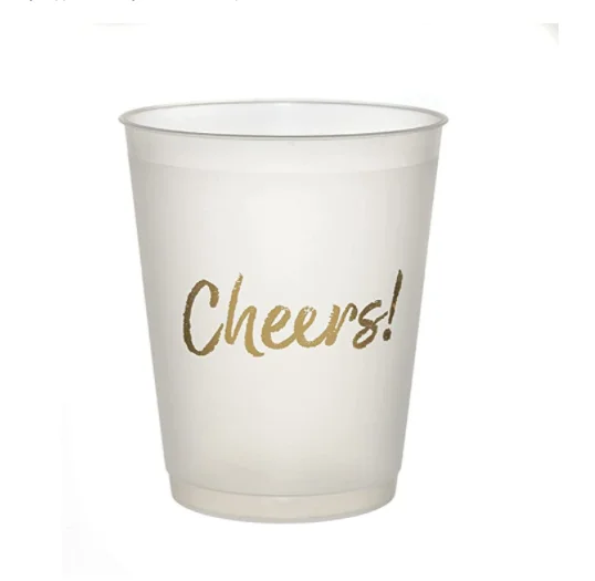 16oz Frosted Plastic Cups, 25 Pack, Fun & Chic Unbreakable Reusable Frost  Flex Plastic Drinkware Stadium Cup